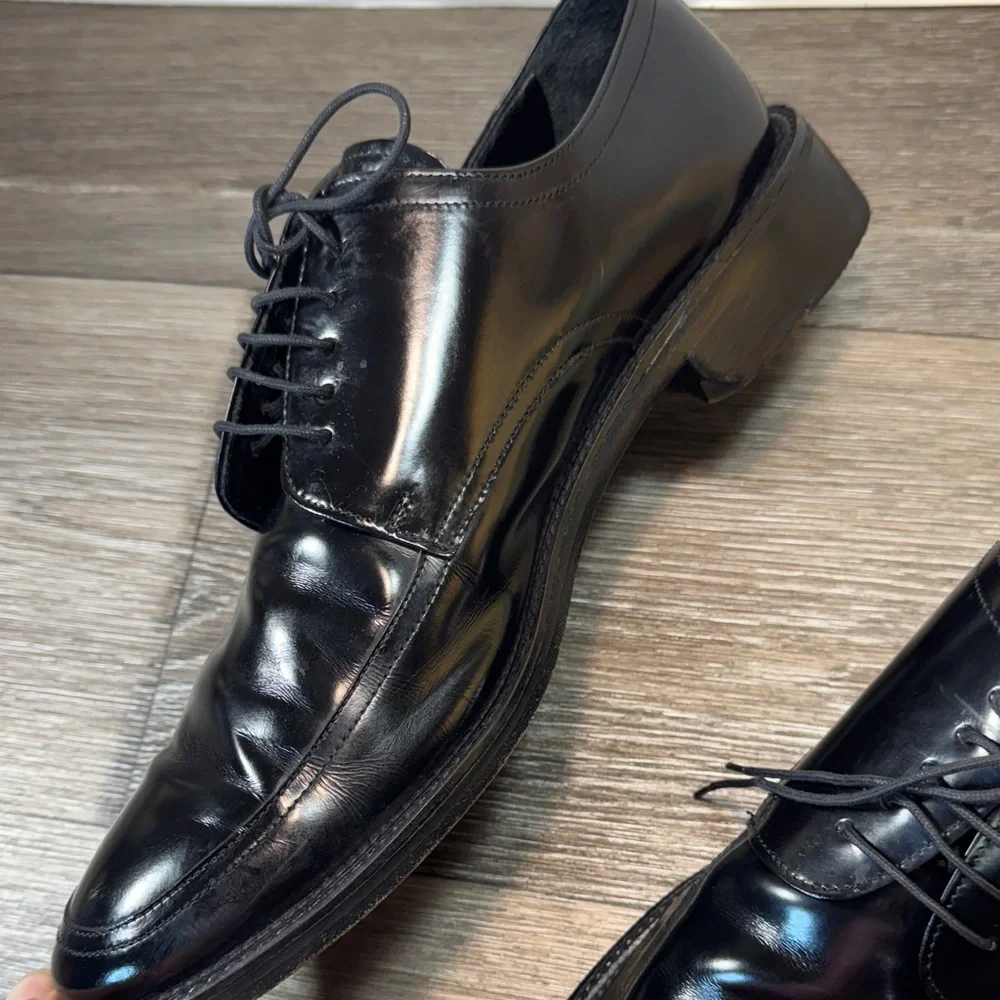Pronto Uomo Black Leather Oxfords men’s 13 (j94)